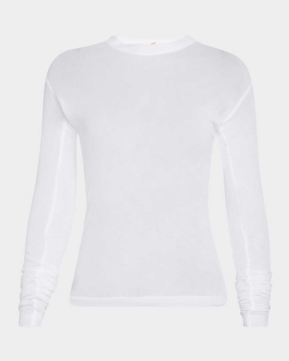 Long-Sleeve Sheer Jersey T-Shirt